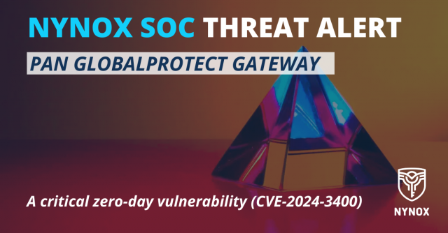 Threat alert - PAN GlobalProtect Gateway